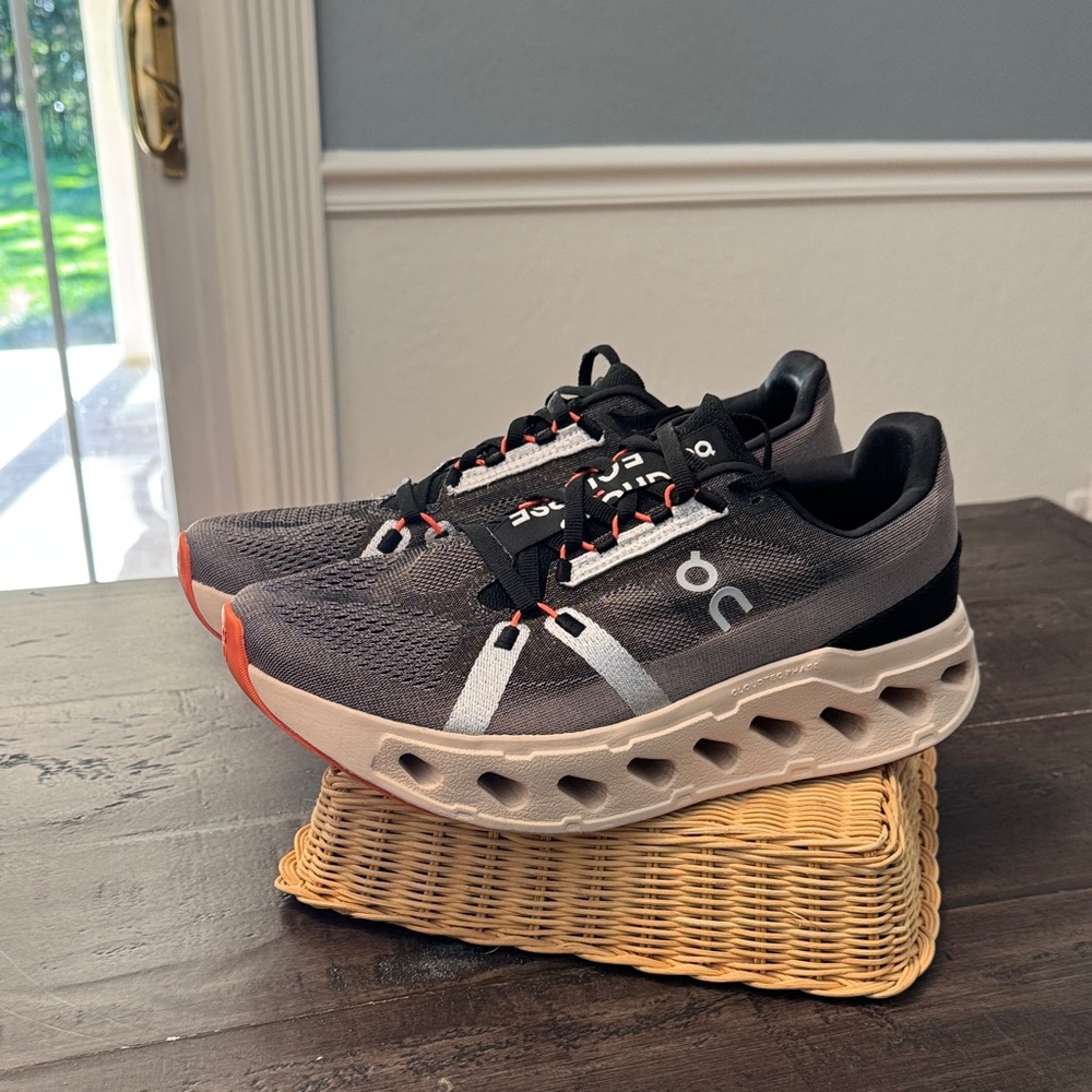 On Running Black and Cream Sneakers